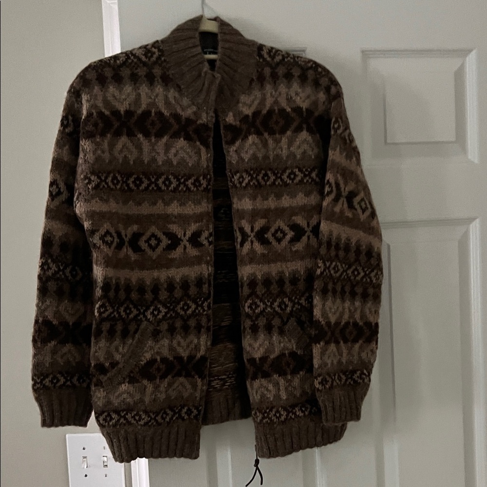 Lauren Ralph Lauren Women's Brown Patterned Zip-Up Jacket